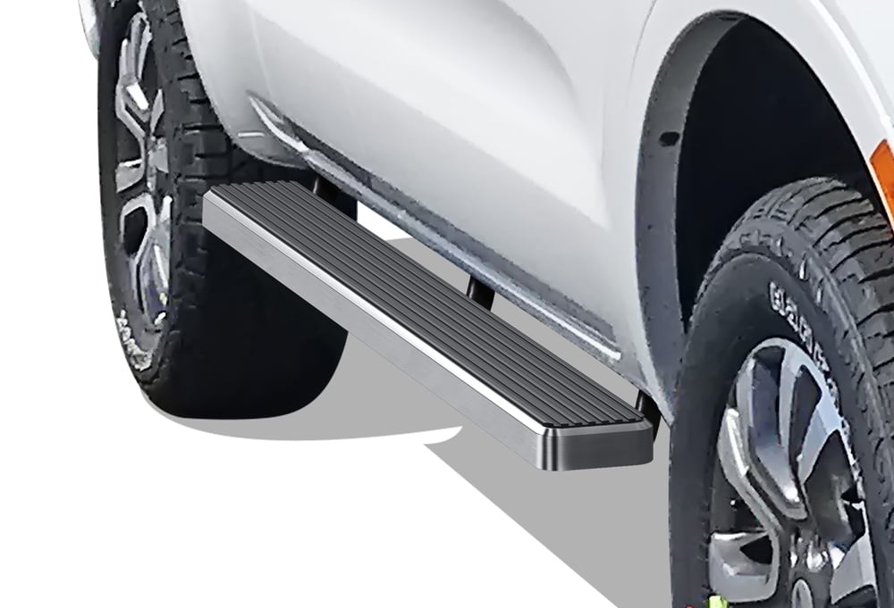 APS Running Boards 5 inches Compatible with Ford Ranger 2019-2023 Super Cab (with 2 Full Size Doors and 2 Suicide Doors) Stainless Steel (Nerf Bars Side Steps Side Bars)