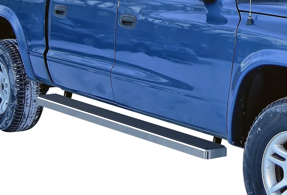 APS Running Boards 5 inches Compatible with Dodge Dakota 2000-2004 Quad Cab 304 Stainless Steel (Nerf Bars Side Steps Side Bars)