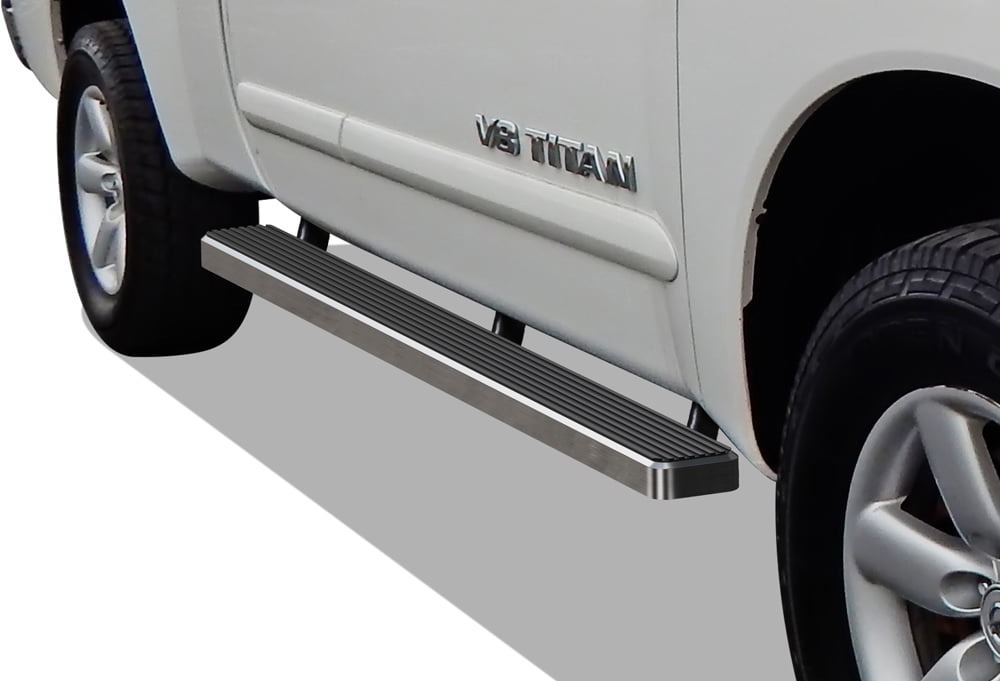 APS Running Boards 5 inches Compatible with Nissan Titan 2004-2025 King Cab (Exclude 2016 Models) & Titan XD 17-19 (Nerf Bars Side Steps Side Bars)