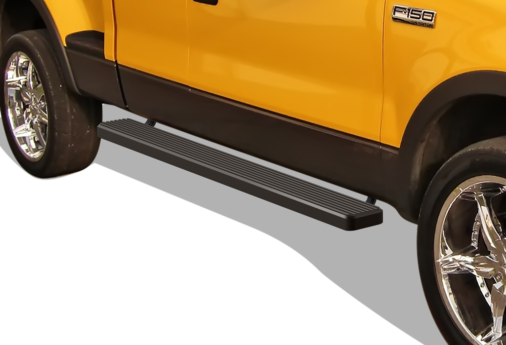 APS Running Boards 5 inches Matte Black Compatible with Ford F150 2004-2008 Super Cab (Exclude Heritage) Stainless Steel (Nerf Bars Side Steps Side Bars)