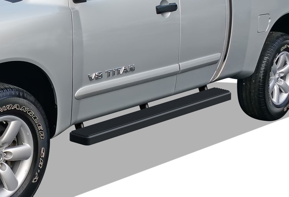 APS Running Boards 5 inches Matte Black Compatible with Nissan Titan 2004-2024 King Cab (Exclude 2016 Models) & Titan XD 17-19 Stainless Steel (Nerf Bars Side Steps Side Bars)