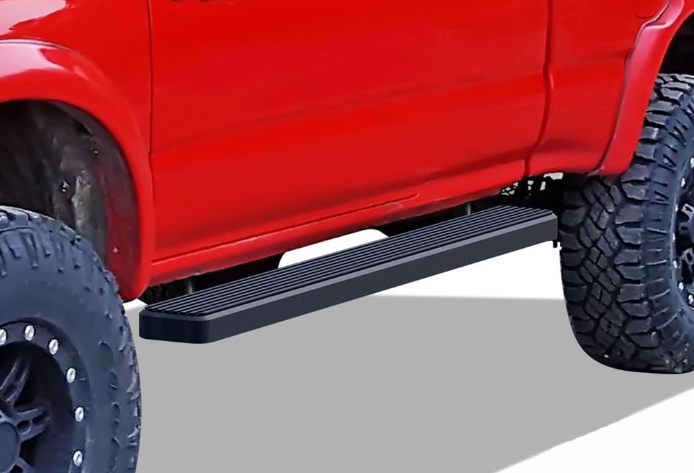 APS Running Boards 5 inches Matte Black Compatible with Toyota Tacoma 1995-2004 Extended Xtra Cab (4WD or Prerunner 2WD 4WD) Stainless Steel (Nerf Bars Side Steps Side Bars)