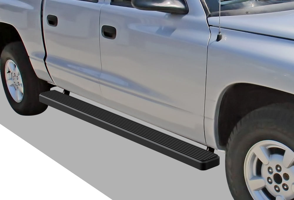 APS Running Boards 5 inches Matte Black Compatible with Dodge Dakota 2000-2004 Quad Cab Stainless Steel (Nerf Bars Side Steps Side Bars)