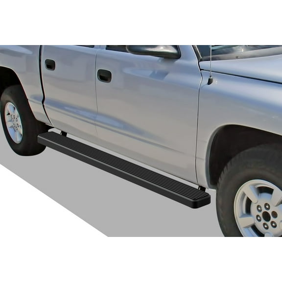 APS Running Boards 5 inches Matte Black Compatible with Dodge Dakota 2000-2004 Quad Cab Stainless Steel (Nerf Bars Side Steps Side Bars)