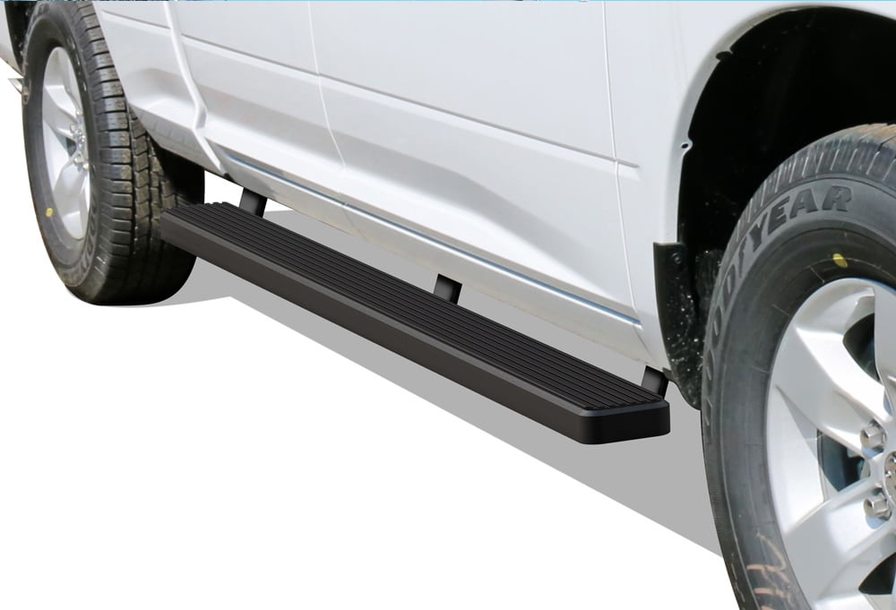 APS Running Boards 5 inches Matte Black Compatible with Dodge Ram 1500 2009-2018 Quad Cab Stainless Steel (Nerf Bars Side Steps Side Bars)