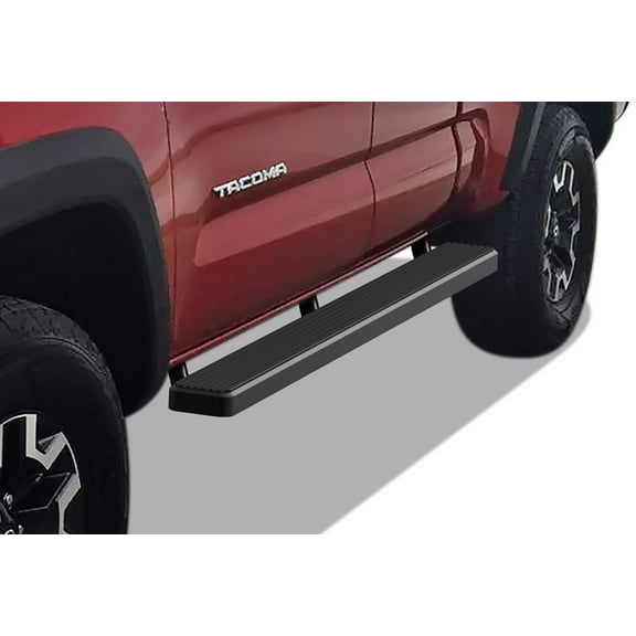 APS Running Boards 5 inches Matte Black Compatible with Toyota Tacoma 2005-2023 Access Cab Stainless Steel (Nerf Bars Side Steps Side Bars)