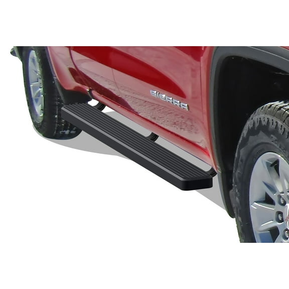 APS Running Boards 5in Black Compatible with Silverado Sierra 1500 2019-2025 Extended Cab & 2500 3500 2020-2025 (Exclude 19 1500 LD)(Silverado 1500 LTD Sierra 1500 LD 2022)