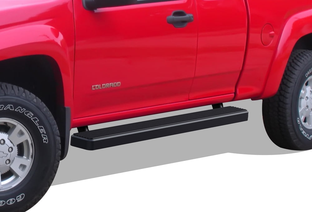 APS Running Boards 5in Black Compatible with Chevy Colorado GMC Canyon 2004-2012 Extended Cab Stainless Steel (Nerf Bars Side Steps Side Bars)