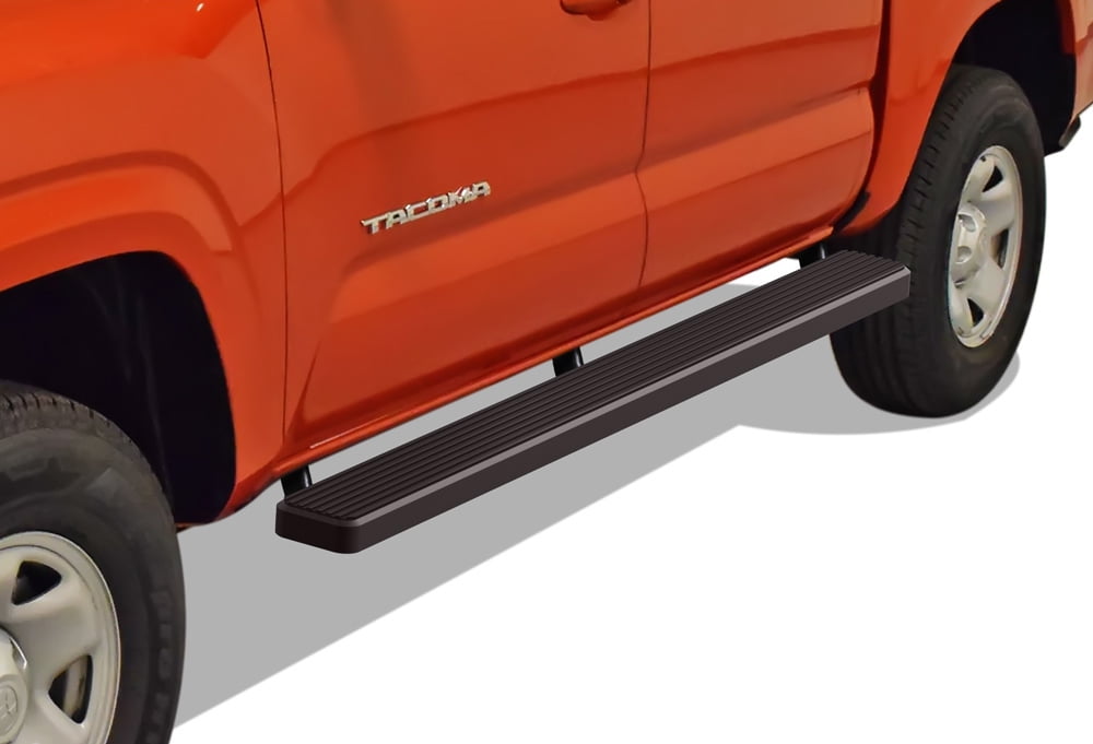 APS Running Boards 5in Black Compatible with Toyota Tacoma 2005-2023 Double Crew Cab (Side Steps Side Bars)