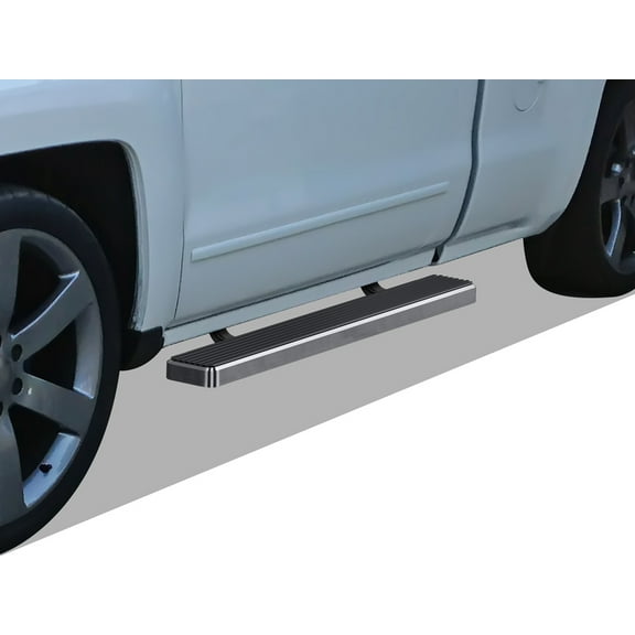 APS Running Boards 5in Compatible with Chevy Silverado GMC Sierra 2007-2018 Regular Cab & 2500 3500 2019 (Exclude 07 Classic)(Include 19 1500LD) 304 Stainless Steel (Nerf Bars Side Steps Side Bars)
