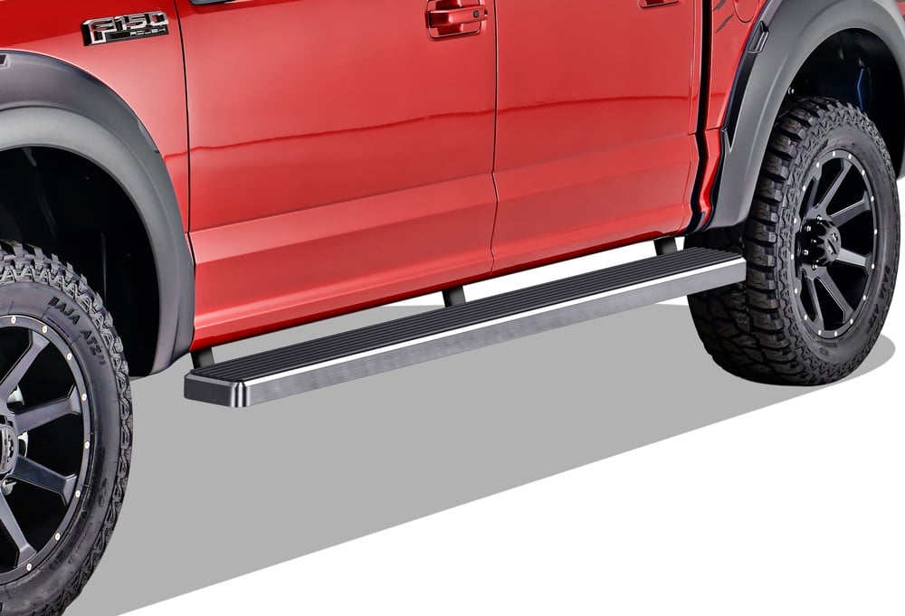 APS Running Boards 5in Compatible with Ford F150 2015-2026 SuperCrew Cab & F150 Lightning 2022-2026 & F-250 F-350 Super Duty 2017-2026 Crew Cab 304 Stainless Steel (Nerf Bars Side Steps Side Bars)