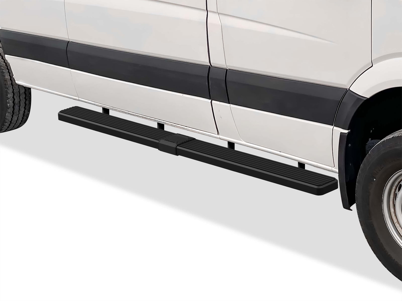 APS Running Boards 5in Matte Black Compatible with Dodge Sprinter 2007-2009 Full Size Van & Mercedes-Benz Sprinter 10-25 3-Door(Exclude Passenger Van With Rear A/C and 2015 4X4) Stainless Steel