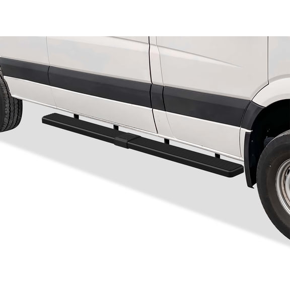 APS Running Boards 5in Matte Black Compatible with Dodge Sprinter 2007-2009 Full Size Van & Mercedes-Benz Sprinter 10-25 3-Door(Exclude Passenger Van With Rear A/C and 2015 4X4) Stainless Steel