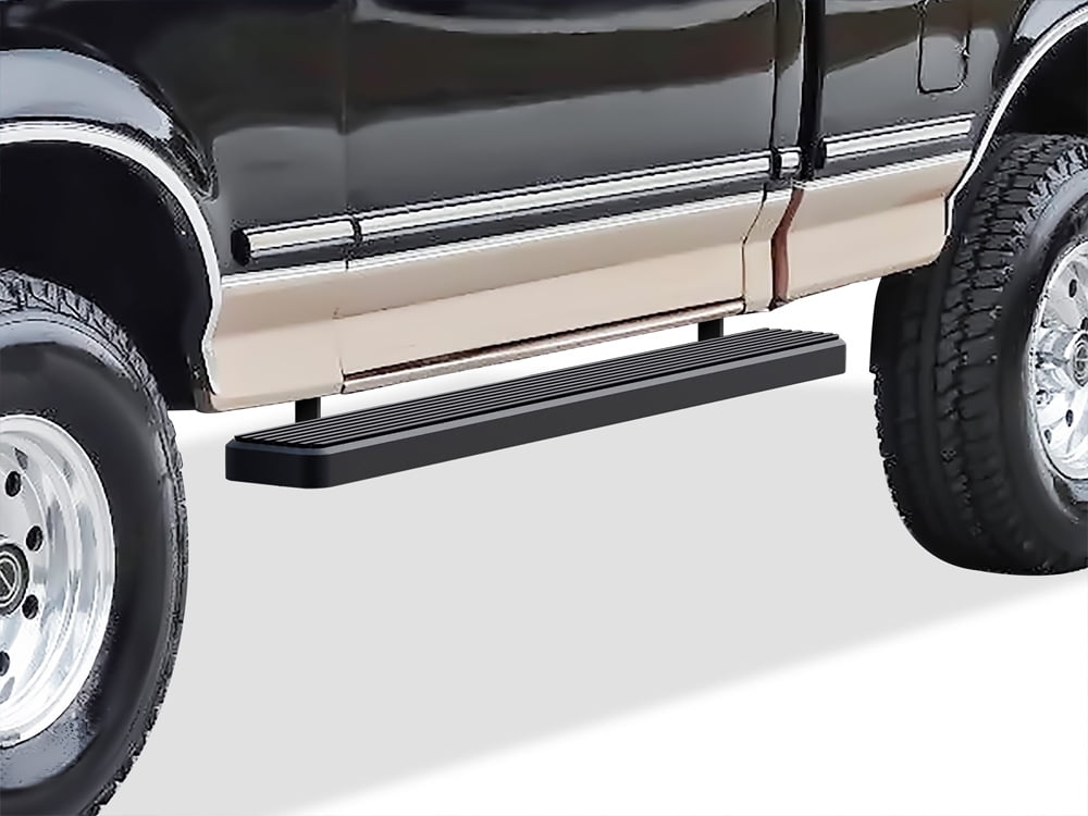 APS Running Boards 5in Matte Black Compatible with Ford F-Series Bronco 1980-1996 Regular Cab (Will Not Fit Factory Reinforced Heavy Duty Frames) Stainless Steel (Nerf Bars Side Steps)