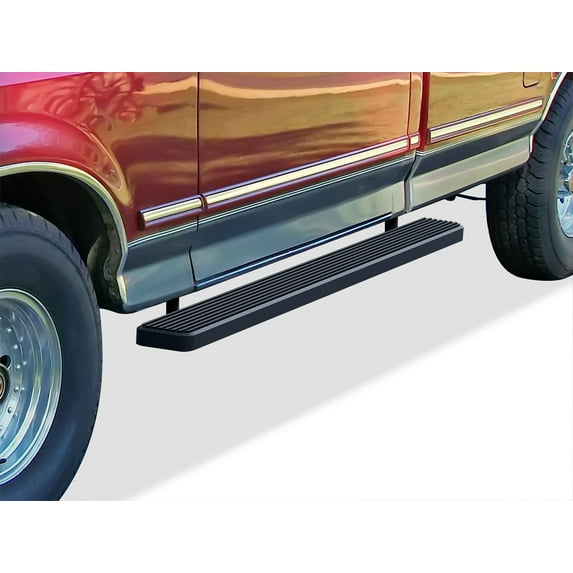 APS Running Boards 6-inch Matte Black Compatible with Ford F-Series Bronco 1980-1996 Regular Cab (Will Not Fit Factory Reinforced Heavy Duty Frames) (Nerf Bars Side Steps Side Bars)