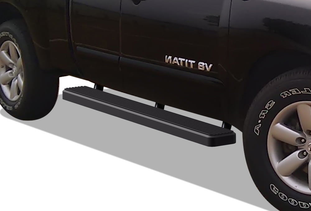 APS Running Boards 6 inches Matte Black Compatible with Nissan Titan 2004-2025 King Cab (Exclude 2016 Models) & Titan XD 17-19 (Nerf Bars Side Steps Side Bars)