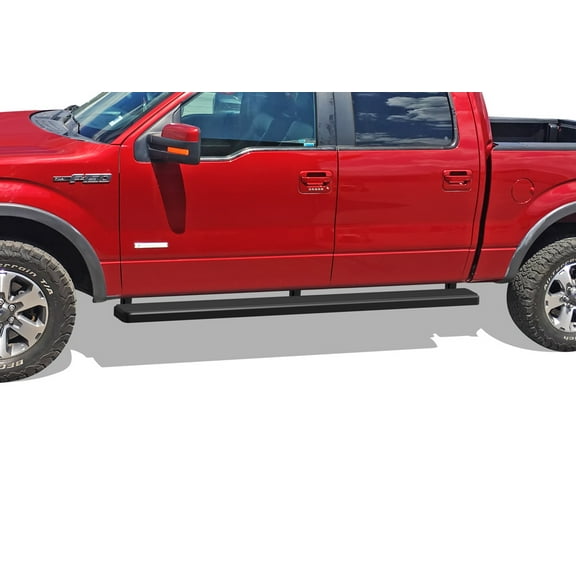 APS Running Boards 6 inches Matte Black Compatible with Ford F150 2009-2014 SuperCrew Cab Stainless Steel (Nerf Bars Side Steps Side Bars)
