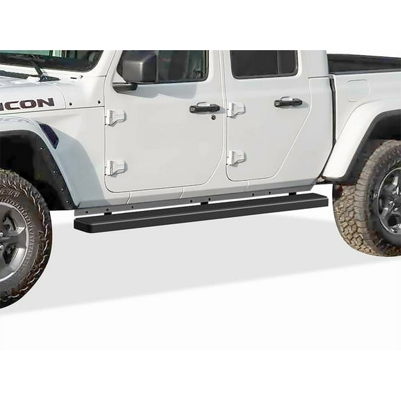 APS Running Boards 6 inches Matte Black Compatible with Jeep Gladiator 2020-2025 Crew Cab Stainless Steel (Nerf Bars Side Steps Side Bars)