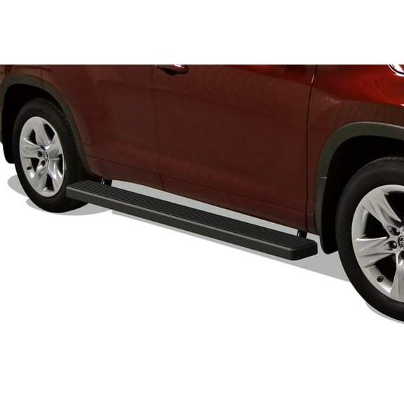 APS Running Boards 6 inches Matte Black Compatible with Toyota Highlander 2008-2019 Gas Hybrid (Cutting required) (Nerf Bars Side Steps Side Bars)