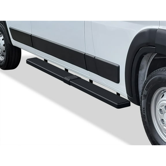APS Running Boards 6in Black Compatible with Ram ProMaster 2014-2025 Full Size Van 136 inches 159 inches Wheelbase 3-Door Stainless Steel (Nerf Bars Side Steps Side Bars)