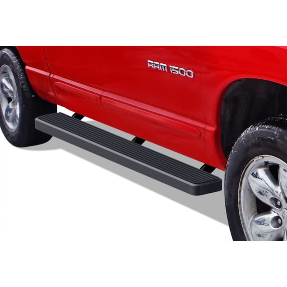 APS Running Boards 6in Black Compatible with Dodge Ram 1500 2002-2008 Quad Cab & Ram 2500 3500 2003-2009 Stainless Steel (Side Steps Side Bars)