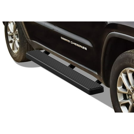 APS Running Boards 6in Matte Black Compatible with Jeep Grand Cherokee 2011-2021 (Include 22 WK)(Exclude Limited X & High Altitude & Summit & SRT & SRT8 & Trackhawk & Trailhawk) Stainless Steel Steps
