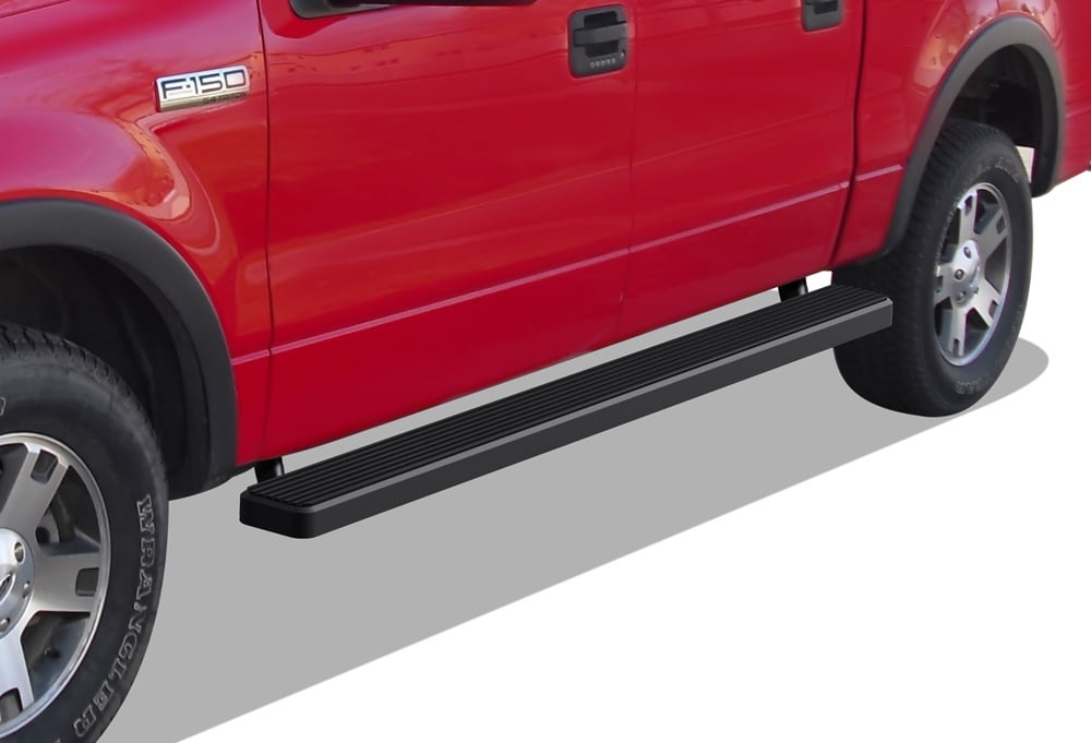 APS Running Boards 6in Matte Black Compatible with Ford F150 2001-2003 SuperCrew Cab (Include 04 Heritage) (Nerf Bars Side Steps Side Bars)