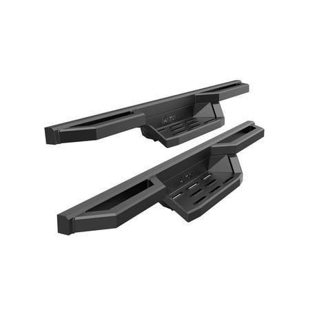 APS Stainless Steel 6.5in Side Bars Pocket Steps Square Tube Rocker Guards Compatible with Jeep Wrangler TJ YJ 2Dr 87-06