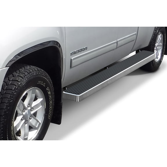 APS W2W Running Boards 6 inches Compatible with Chevy Silverado GMC Sierra 1500 2500 1999-2013 Double Cab 5.5ft Bed & 2500HD 3500 2001-2014 (Nerf Bars Side Steps Side Bars)