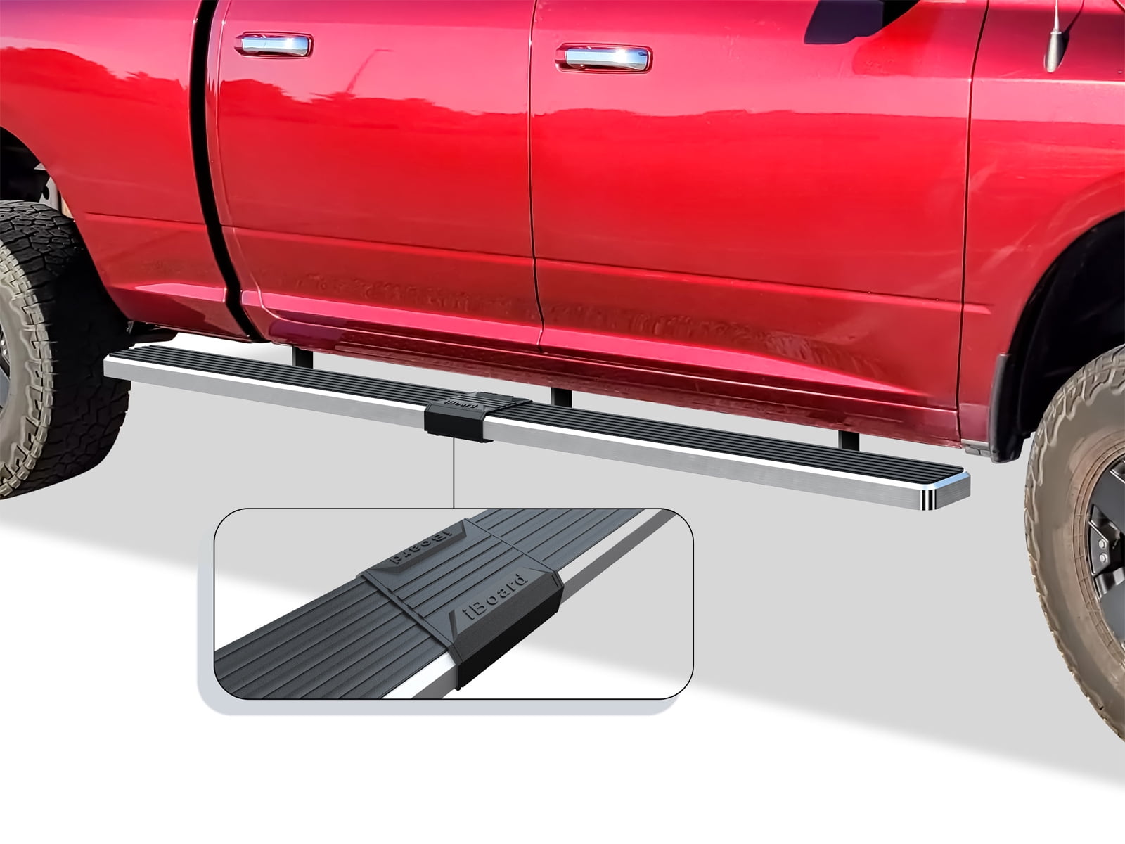 APS Wheel to Wheel Running Boards 6in Compatible with Ram 1500 2009 2018 Crew Cab 6.5ft Bed Ram 2500 3500 2010 2024 Stainless Steel Nerf Bars Side