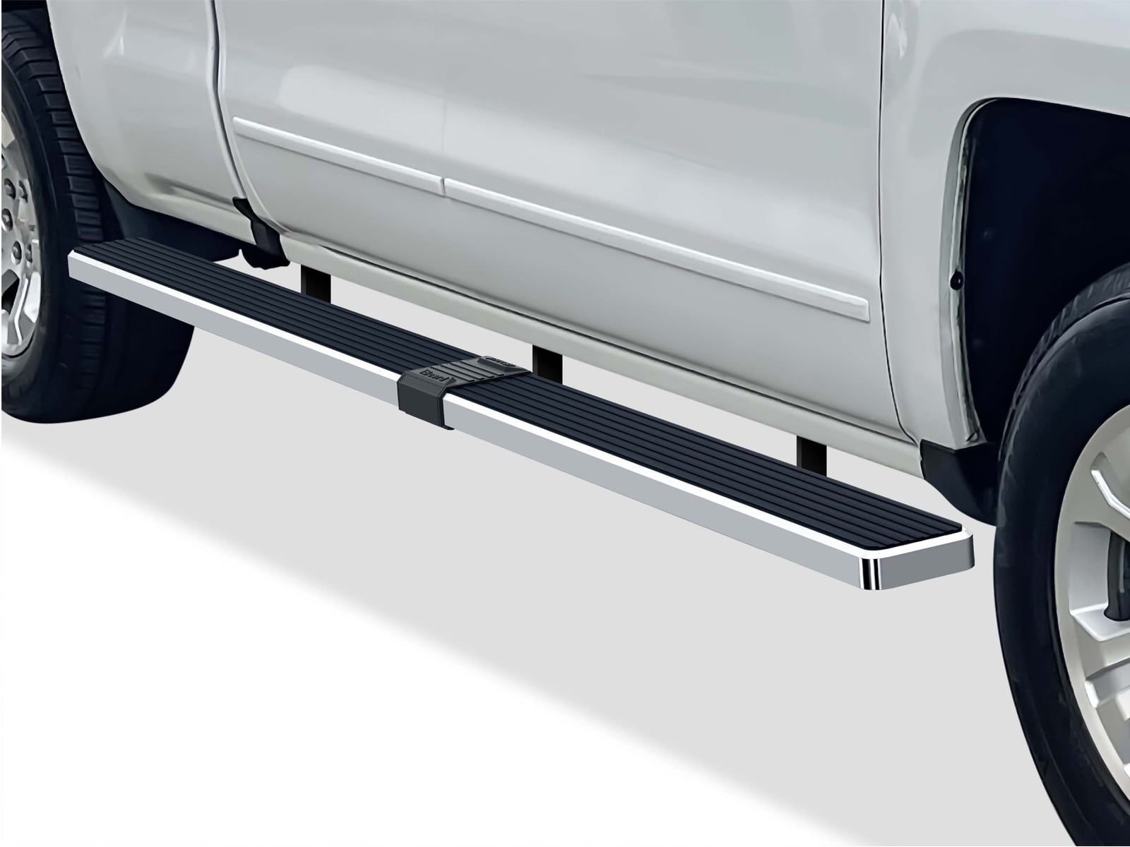 APS Wheel to Wheel Running Board 6in Compatible with Chevy Silverado GMC Sierra 2007-2018 Double Cab Extended Cab 6.5ft Bed & 2500 3500 2019 (Exclude 07 Classic) (Side Steps Side Bars)
