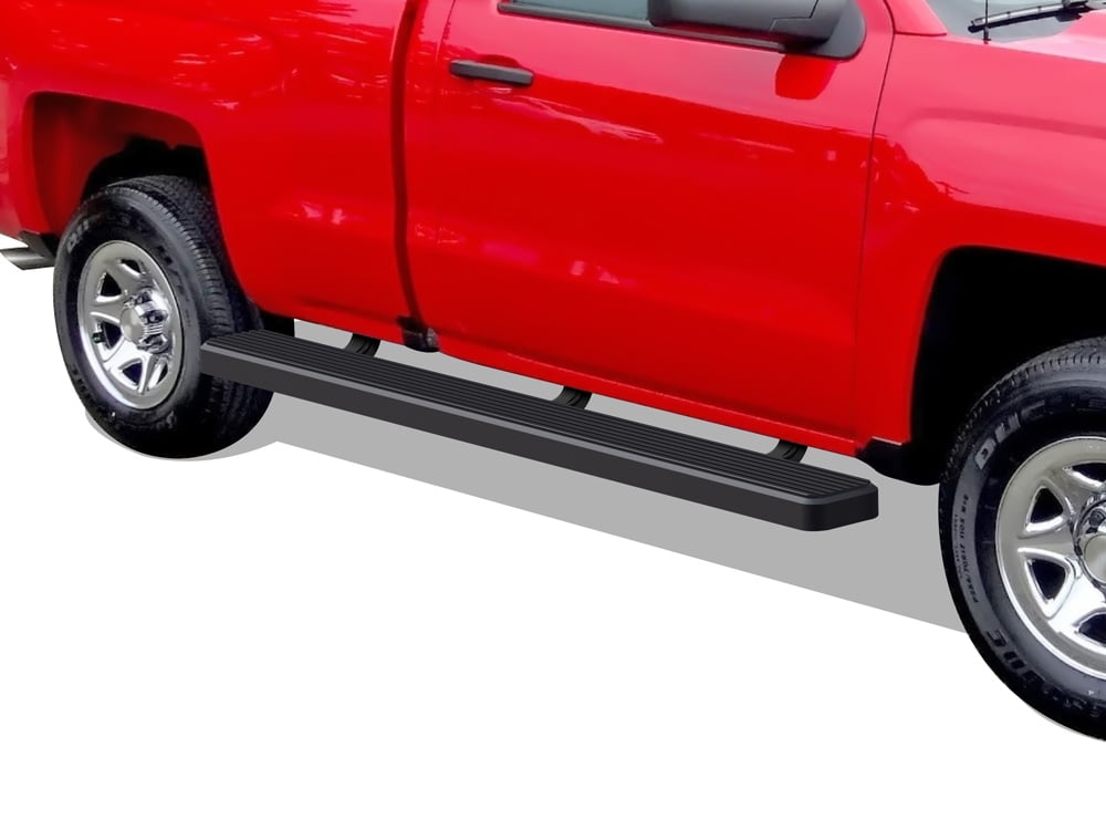 APS Wheel to Wheel Running Boards 6in Compatible with Chevy Silverado GMC Sierra 2007-2018 Regular Cab 6.5ft Bed & 2500 3500 2019 (Exclude 07 Classic) (Nerf Bars Side Steps Side Bars)