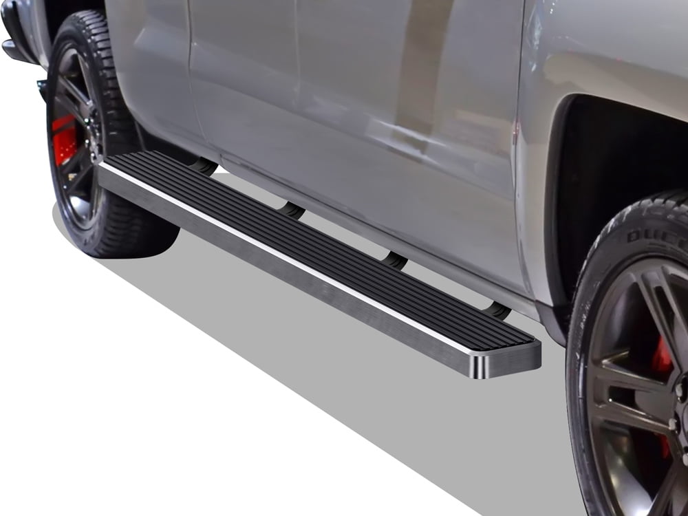 APS Wheel to Wheel iBoard 6 inches Compatible with Chevy Silverado GMC Sierra 2007-2018 Double Cab Extended Cab 8ft Bed & 2500 3500 2019 (Exclude 07 Classic) (Nerf Bars Side Steps Side Bars)