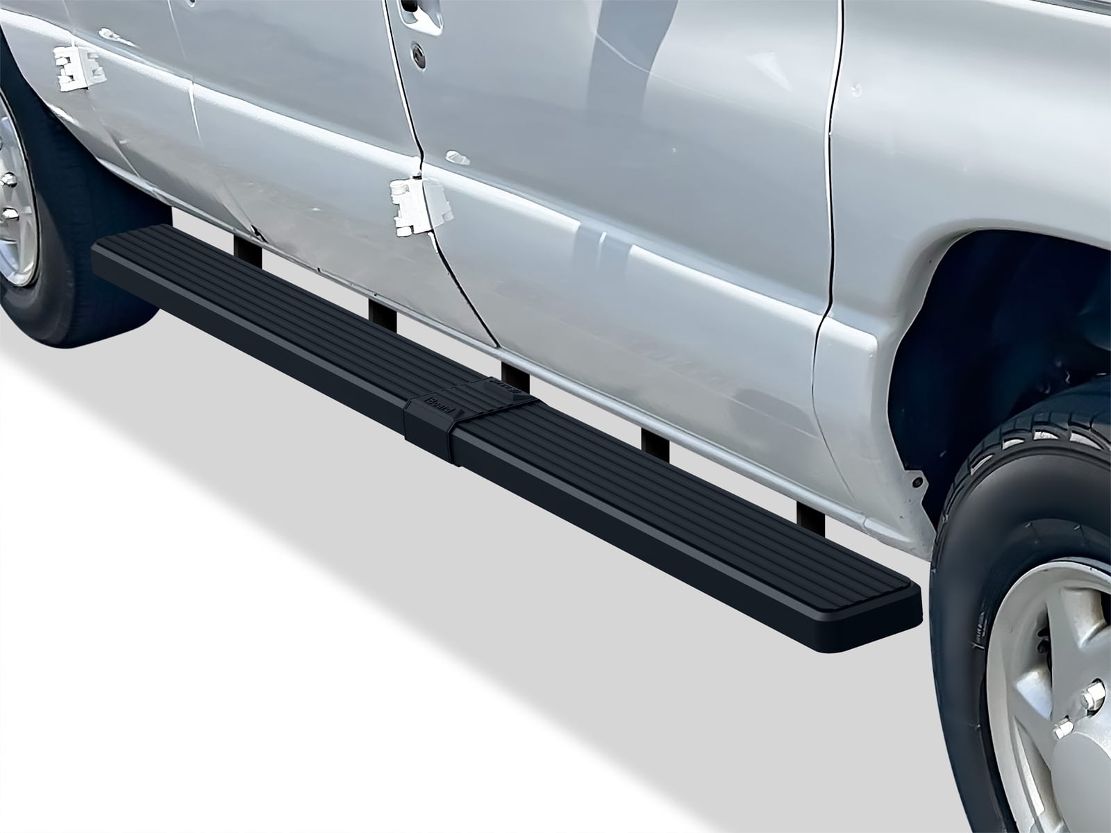 APS Running Boards 6-inch Matte Black Compatible with Ford Econoline 1999-2014 Full Size Van 3-Door Stainless Steel (Nerf Bars Side Steps Side Bars)