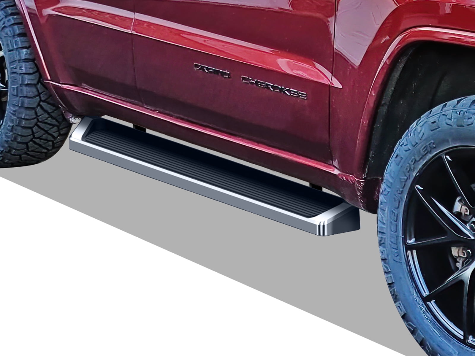 APS iBoard Style Running Boards Style Compatible with Jeep Grand Cherokee 2011-2021 (Exclude Diesel Will Not Fit with OE Skirt Cladding) (Nerf Bars Side Steps Side Bars)