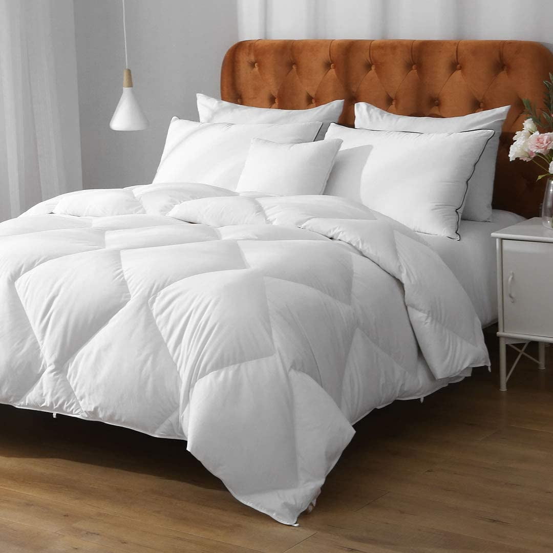 APSMILE Feathers Down Comforter Queen Size Soft 100 Organic Cotton
