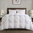 APSMILE Pinch Pleat Goose Feather Down Comforter All Season 750 Fill