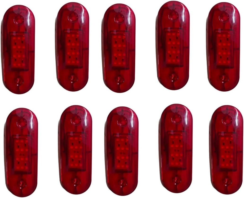APSMOTIV 10Pack Running Board Lights For Trucks Truck Trailer Red