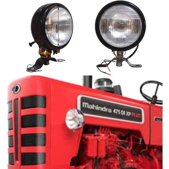 APSMOTIV 12V Black Work Light for Truck Trailer Tractor: Enhance Visibility for 12v Bulbs Suitable for Mahindra Tractors Universal Fit & Tractor Work Lamp Assembly