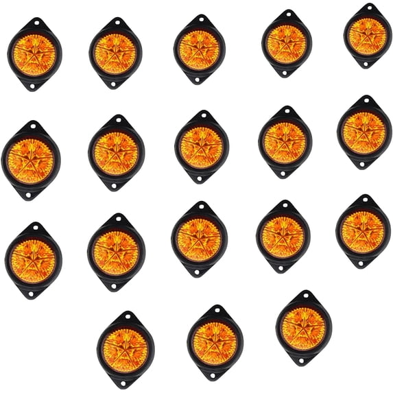 APSMOTIV 18PCS LED marker lights trailer, 12V Waterproof Trailer Marker Light Truck Trailer Amber Light Front Rear LED Side Marker Lights for semi trucks cargo Marker lights Universal Fit