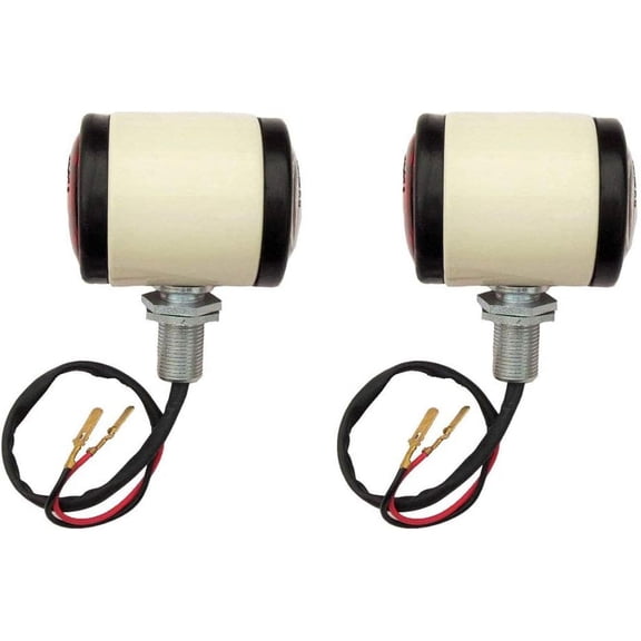 APSMOTIV 2-Pack turn signal assembly Lights Corner Lamp White Butler Style Assembly with 12v Bulbs Suitable for Massey Ferguson Case IHC Nuffield Tractors