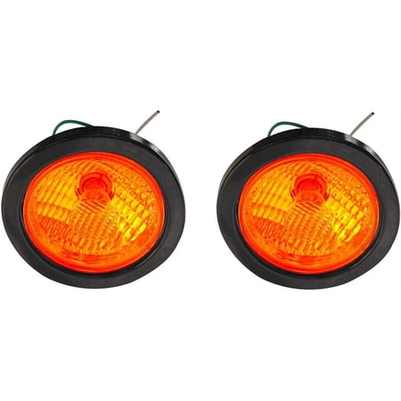 APSMOTIV 2-pack turn signal assembly Lights 4" Round Side Indicator Flasher Lamp Light Assembly Set with 12v Bulbs Suitable for Bus Trailers Truck Semi-truck Lorries Dump Tractors Off Raod etc
