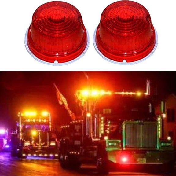 APSMOTIV 24V Volts Round Flashers Light Universal Vehicle for Truck Tractor Bus,Iseki,Yanmar Red emergency roadside flashers Green| 2 Pieces