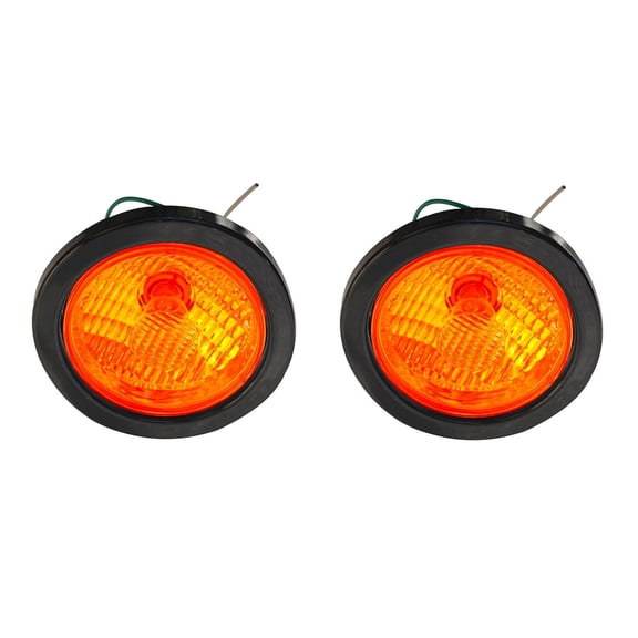 APSMOTIV 2x 4" Round Side Indicator Flasher Lamp Light Assembly Set with 12v Bulbs Suitable for Bus Trailers Truck Semi-truck Lorries Dump Tractors Off Raod etc