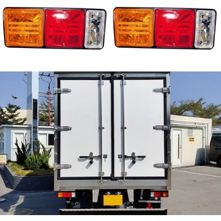 APSMOTIV 2x Tail Lamp Rear Combination Lights Assembly Tail Lamp Brake Lights ar Lamp with Bulbs Suitable for Mitsubishi Canter Fusu Truck (24 Volts)