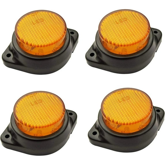 APSMOTIV 4 Pcs Amber LED End Outline Marker Light Decorative Side Indicator Flasher for Vehicles Perfect for Adding Style and Safety Truck Trailer Bus Caravan Tractor 24V CD;
