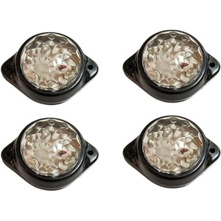 APSMOTIV 4 Pcs Mount Clear LED Rear Side Marker Indicator Lights for Trucks, Traile,Cab Marker, RV Marker,Marine Led Light for Boats,Taillight Brake Stop Lamp12V
