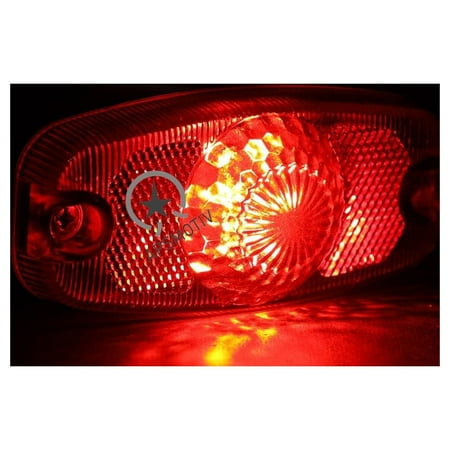 APSMOTIV 4 Pieces 4.5 Inch Trailer Marker Lights Waterproof LED 24V Trailer Side Marker Light square Trailer Running Lights for Truck RV Exterior Marker Lights Accessories(Red)