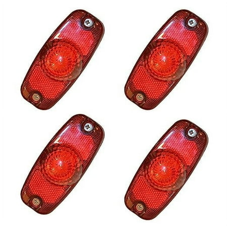 APSMOTIV 4 Pieces 4.5 Inch Trailer Marker Lights Waterproof LED 24V Trailer Side Marker Light square Trailer Running Lights for Truck RV Exterior Marker Lights Accessories(Red)