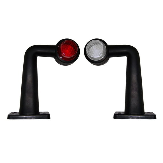 APSMOTIV 4 Pieces Side Marker Stalk Lights 90 Degree Indicator Outline Marker Lamp Suitable for Off-road Trailer Truck Car System Williams Horse Boxes Box Trailers Tipping and more (Red/Clear)